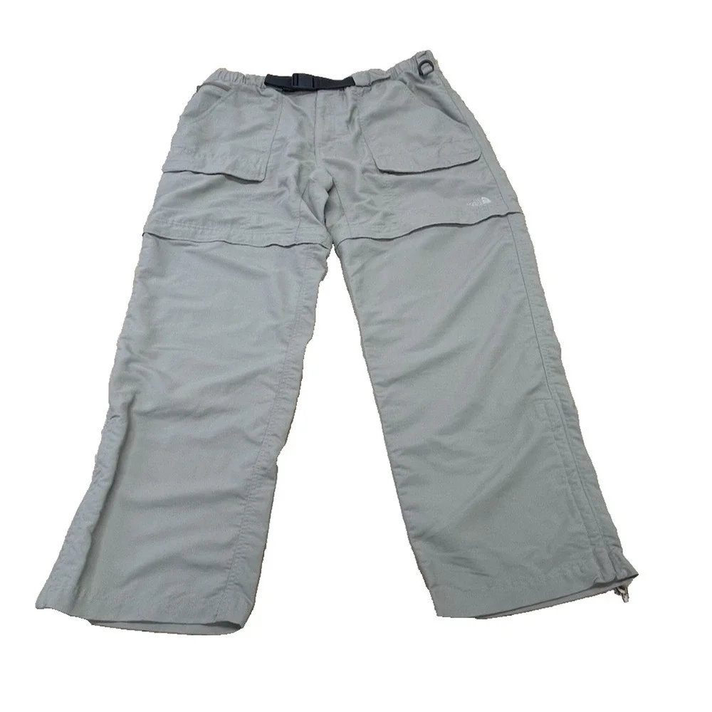 North Face Paramount Peak Convertible Hiking Pants Mens XL Beige Belted Outdoor